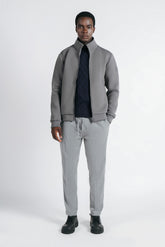 GIUBBOTTO DOPPIO TESSUTO COLLO IN PIEDI GRIGIO SCURO